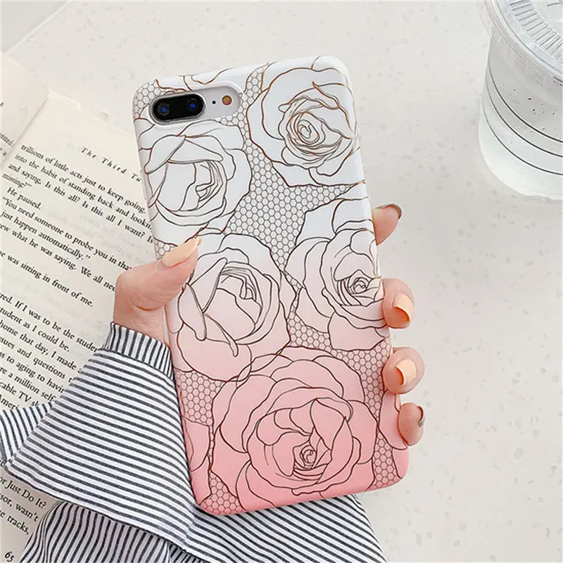 Moskado геометрический мраморный градиент цвета чехол для iPhone 6 6s 7 8 Plus X XR XS Max Flowers Сращивание мягкий чехол для телефона IMD задняя крышка - Цвет: AC7854