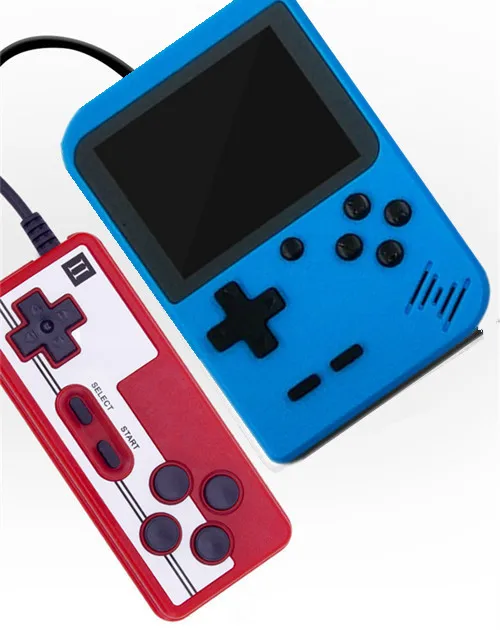 Blue With Gamepad Новая встроенная 400 игр 1000 мАч батарея Ретро видео портативная игровая консоль+ геймпад 2 игрока двойной 3,0 дюймовый ЖК-игровой плеер - Цвет: Blue With Gamepad