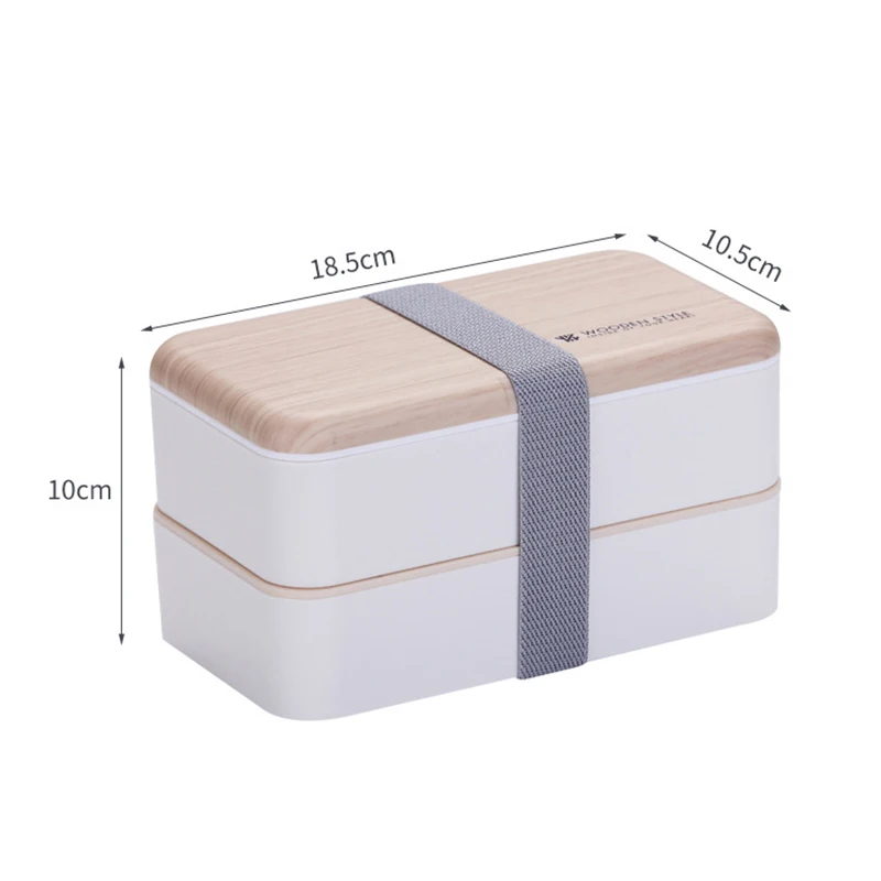 

Portable Stackable Student Food Box Large Capacity Microwave Dinnerware Storage Vintage Double Layer Plastic Lunch