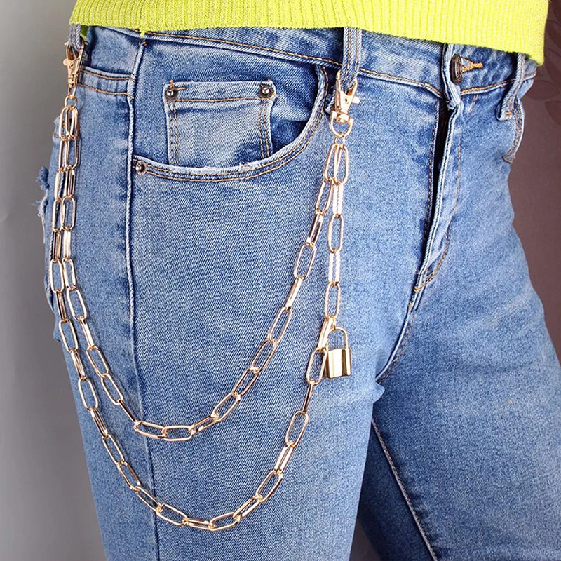 

Chic Keys Chain For Pants Belt Women Men Keychain Clip On Chains For Pants Punk Jeans Hipster Hip Hop Jewelry