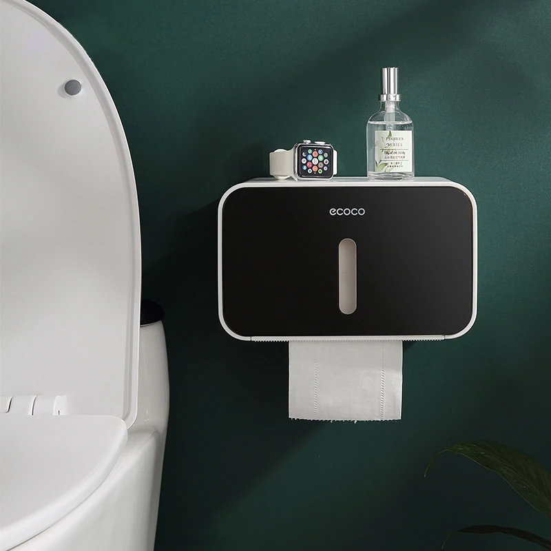 

Wasserdicht Wc Papier Halter Wand Montiert Wc Tissue Dispenser Kunststoff Multi-funktion Tragbare Toilette Rolle Halter