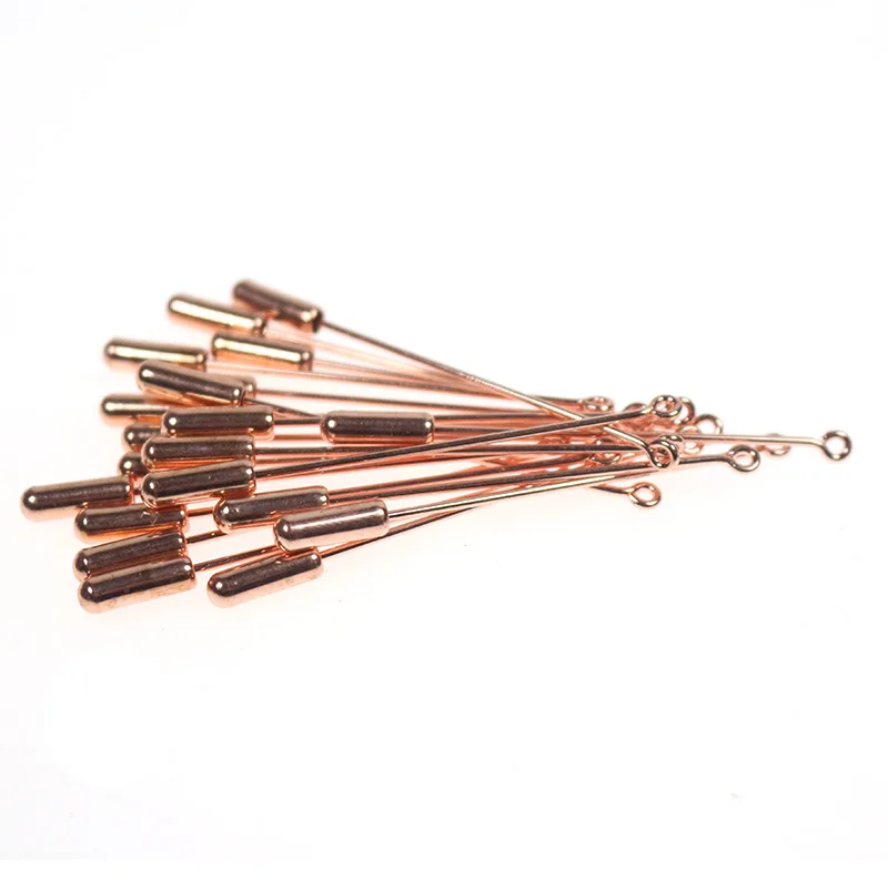 Rose gold 20 штук 50/70 мм безопасности длинная Брошь шпильки цвета: золотистый, серебристый бронза петля глаза брошь с Кепки фиксаторы уход за кожей лица маска для самостоятельного изготовления ювелирных украшений своими руками - Цвет: Rose gold