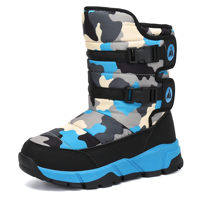 Теплые детские ботинки зимние для девочек меховая хлопковая обувь Детские