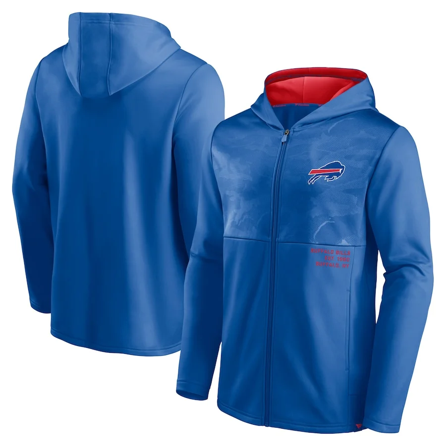 

Buffalo men Sweatshirt Bills Fanatics Branded Defender Full-Zip Winter Jackets coat American Football zip up Hoodie for Jacket