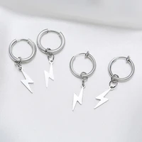 vnox stylish lightning dangle earrings for women menstainless steel metal ear jewelrypunk rock accessory