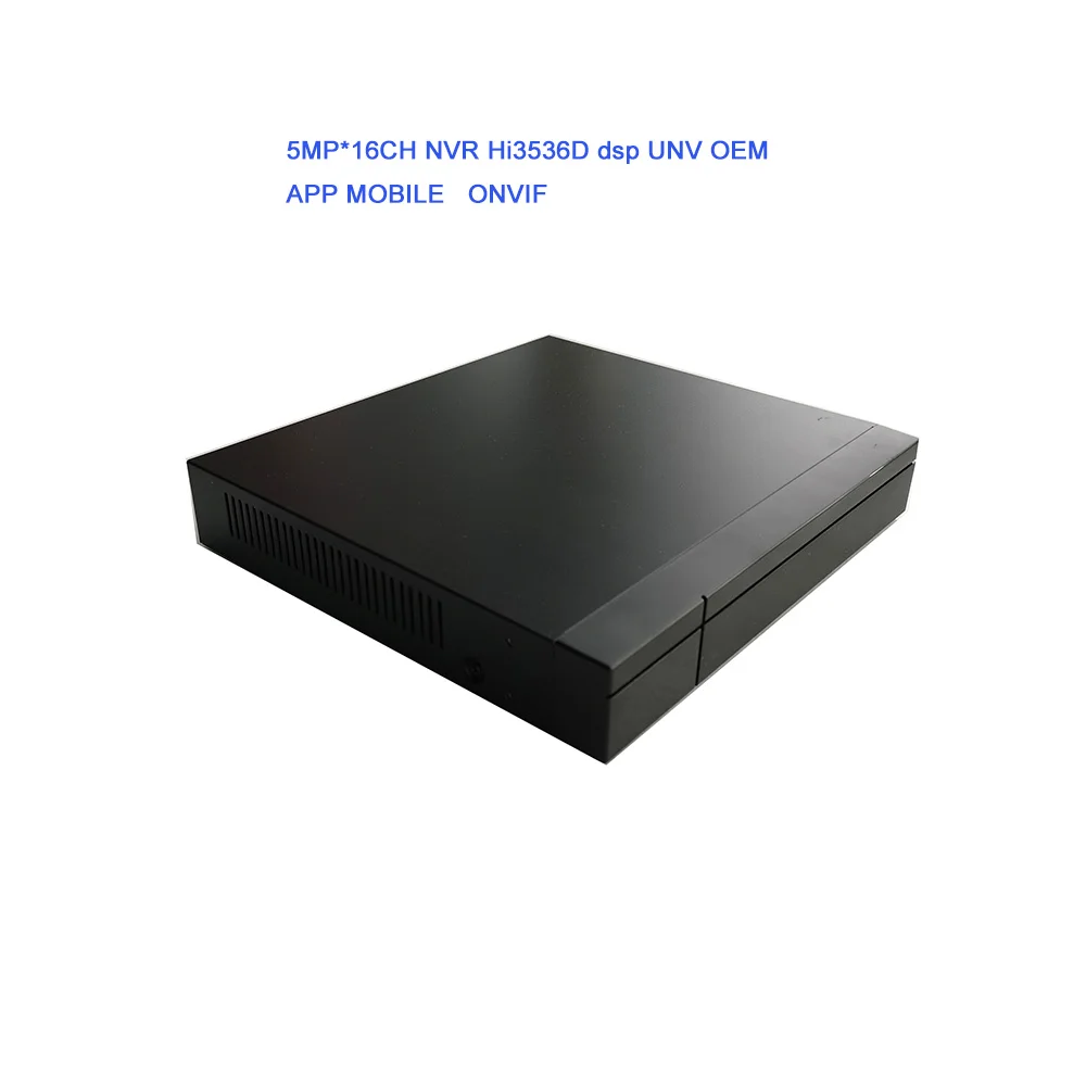 

5MP NVR 16CH Hi3536D Dsp 1SATA Max 10TB Smart Network Video Recorder For IP Camera H.265 ONVIF CMS P2P Cloud Uniview OEM