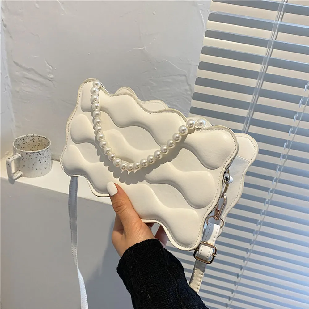 

Vintage Small Square Fashion Shoulder Bags for Women Pearl Chain Ladies Tote Handbags Evening Crossbody Bags Female Clutch Purse