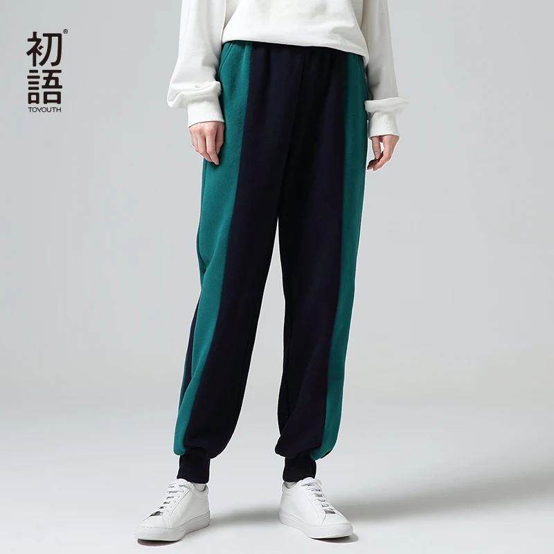 Женские спортивные штаны Toyouth Свободные флисовые шаровары с эластичным поясом
