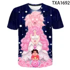 Новинка, футболка с 3D принтом, модная мужская, женская, Детская футболка с мультяшным аниме Стивена, Вселенная, детские Топы с коротким рукавом для мальчиков и девочек, футболки