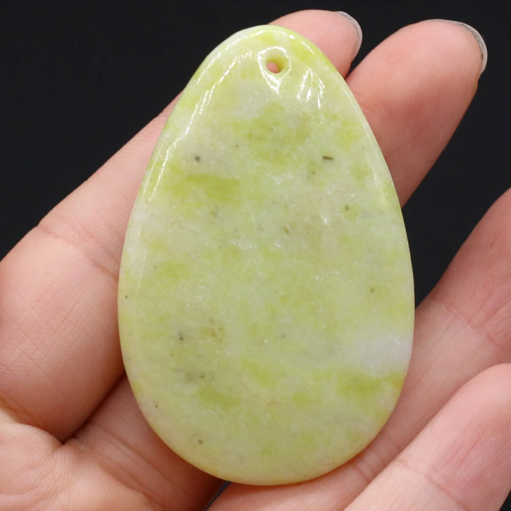 

Natural Gem Stone Pendant Oval Mustard Stones Necklace Pendants for Jewelry Making DIY Charms Necklace Accessories Wholesale