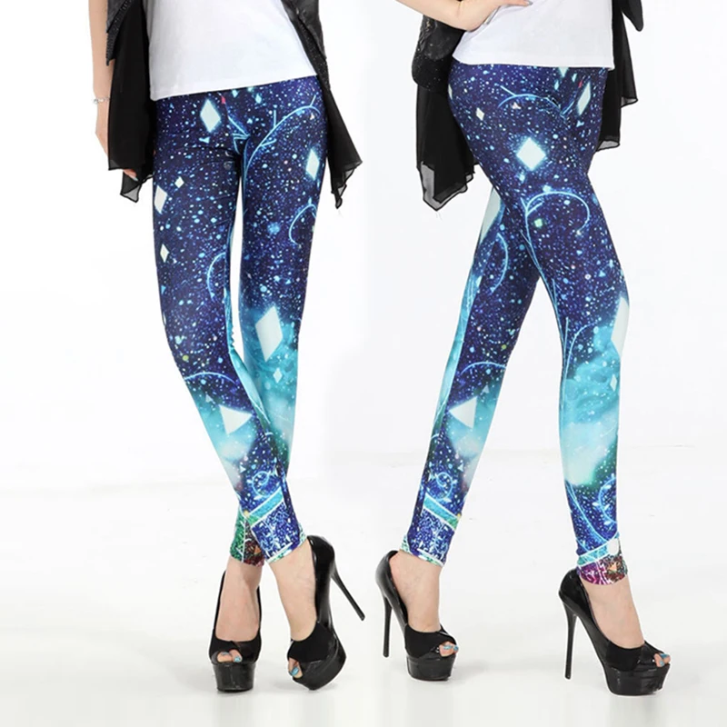

Wonder Beauty Women Fashion Sexy High Waist Tight Leggings 3D Digital Printed Skull Leggings Creative Elastic Pants
