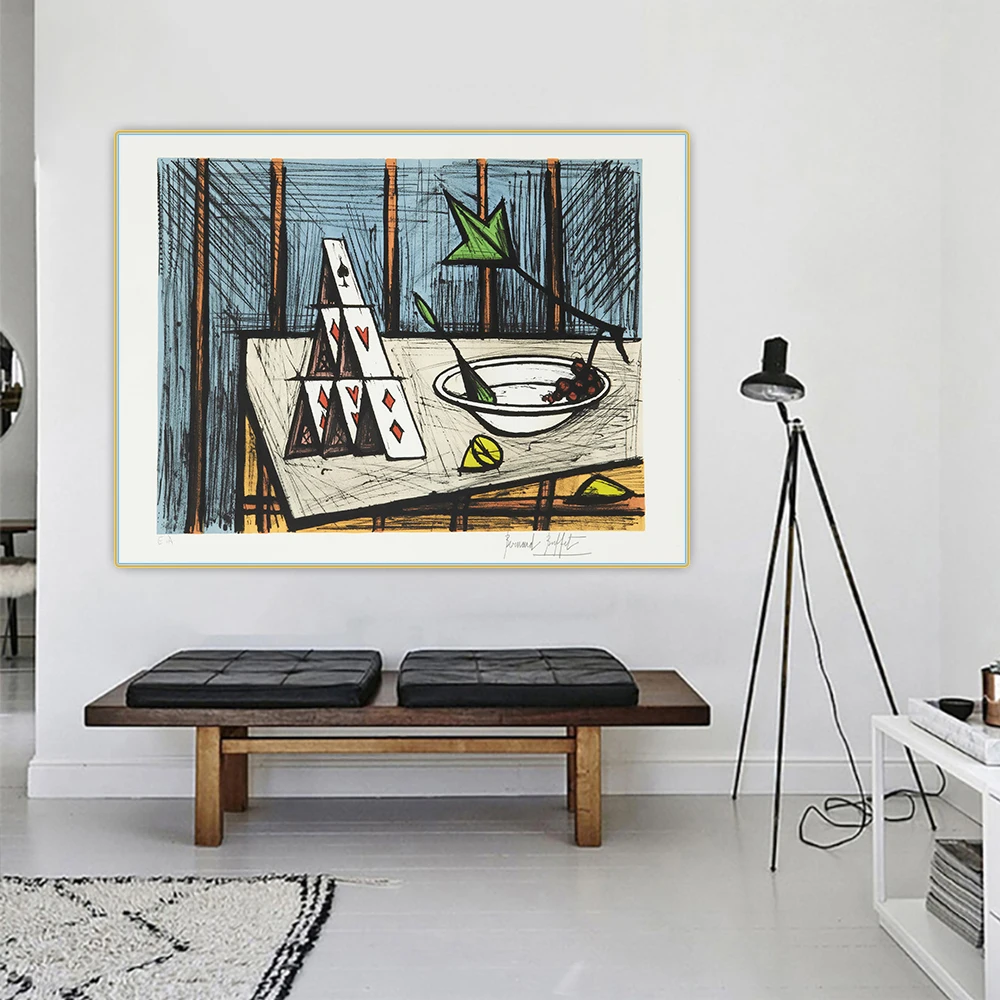 

Bernard Buffet《Still Life With Cards》Canvas Oil Painting Artwork Poster Picture Wall Hanging Decor Home Living Room Decoration