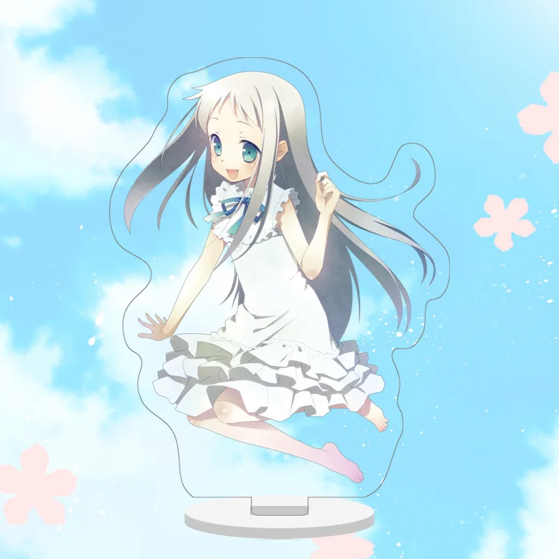 as pictured Аниме Anohana Honma Meiko Menma Yadomi Jinta 10 см милая фигурка на акриловой подставке настольная коллекция украшений модель игрушки - Цвет: as pictured