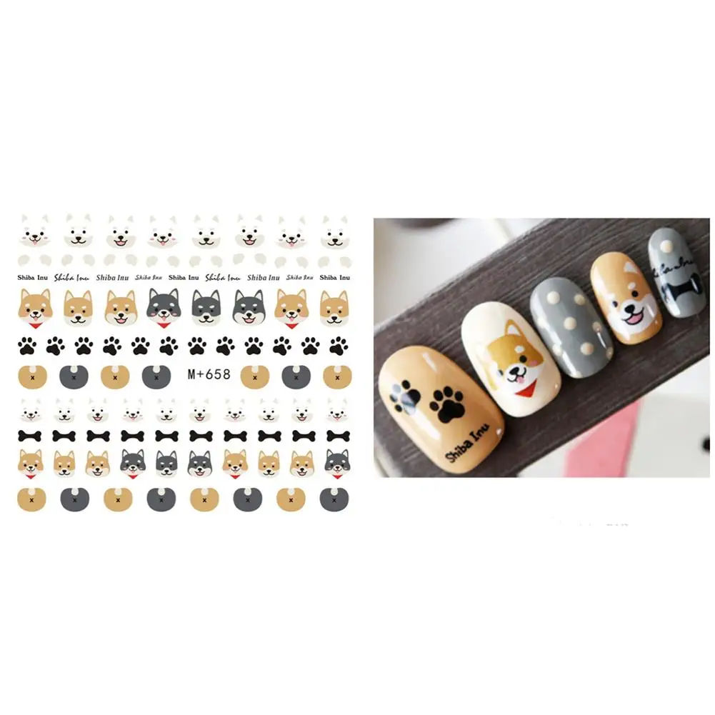 Разноцветные Мультяшные животные для фруктовых деревьев наклейка на ногти