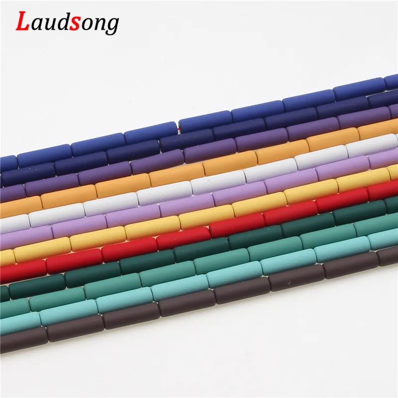 Бусины Из Натурального Гематита цилиндрические свободные каменные бусины для