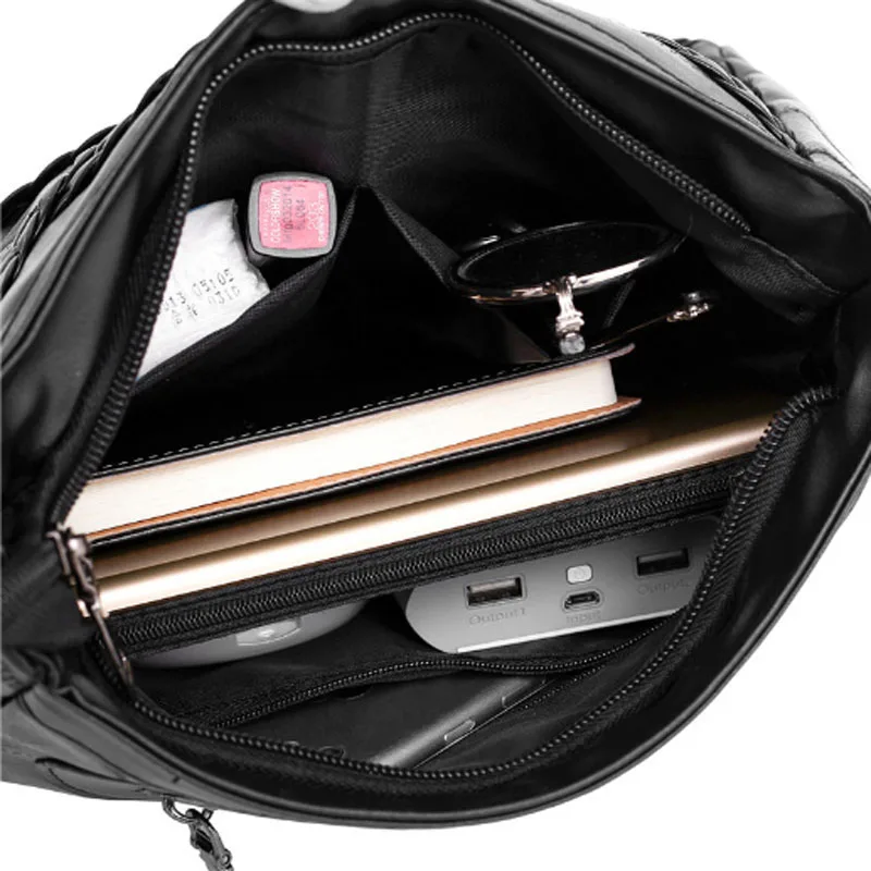 

Women leather bag new sheepskin patchwork single shoulder crossbody bag women fashion woven lace shell bag