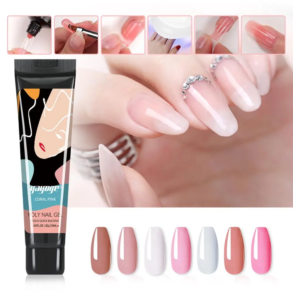

Yayoge 2020 New Poly Nail Gel Acrylic UV Gel Polish Quick Building Gel for Nail Extension Tips Enhancement Manicure Nail Art