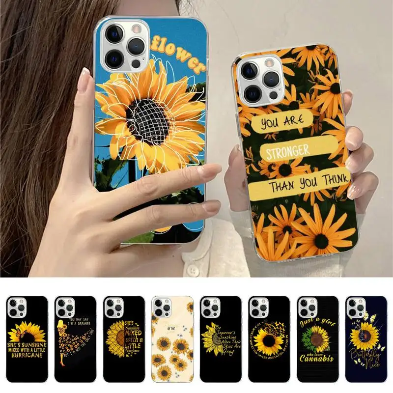 

Cute Sunflower Phone Case for iPhone 11 12 13 mini pro XS MAX 8 7 6 6S Plus X 5S SE 2020 XR