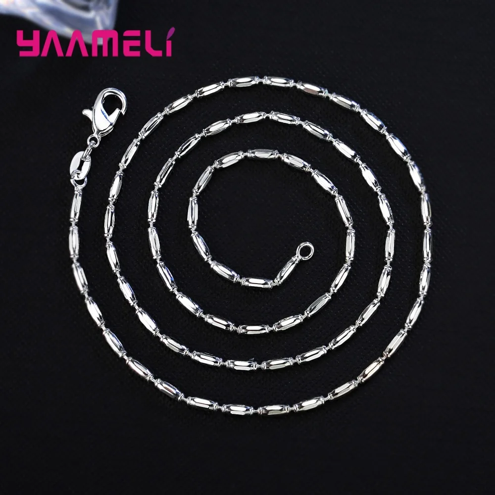 

925 Sterling Silver Women Men Link Chain Necklace Statement Punk Hip Hop Style Classic Neck Decoration Party Accessories 2mm