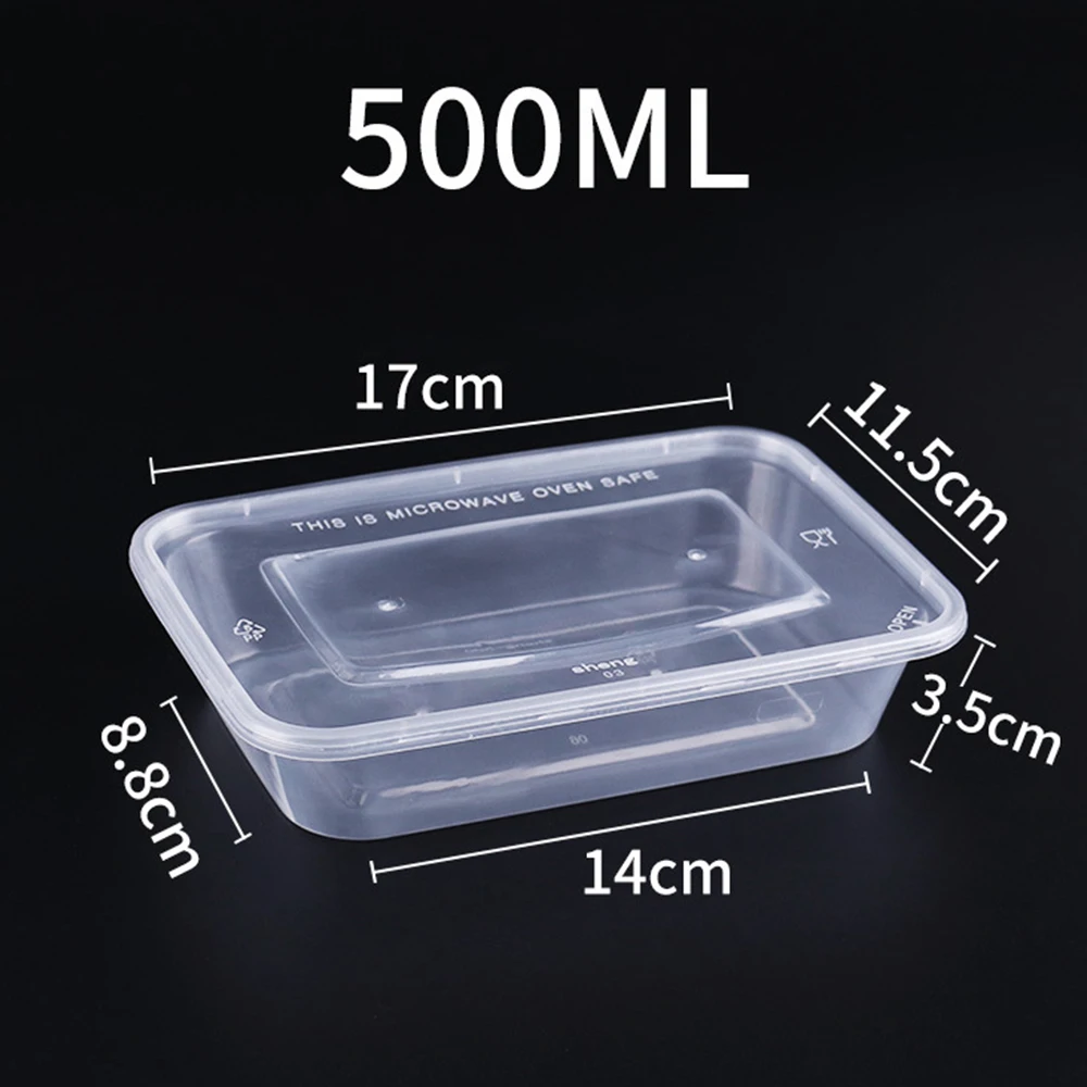 Утолщенная одноразовая квадратная коробка для обеда пластиковая еды на вынос