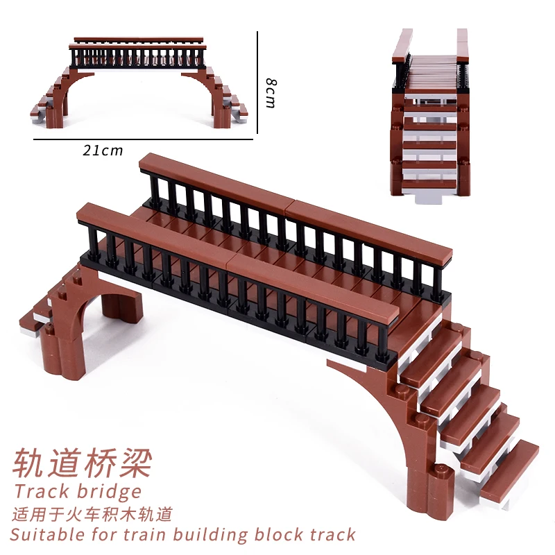 

City Trains Viaduct Flyover Tracks Straight Curved Rails Railway Switch Building Block Bricks High-Tech Creator Technical Toys