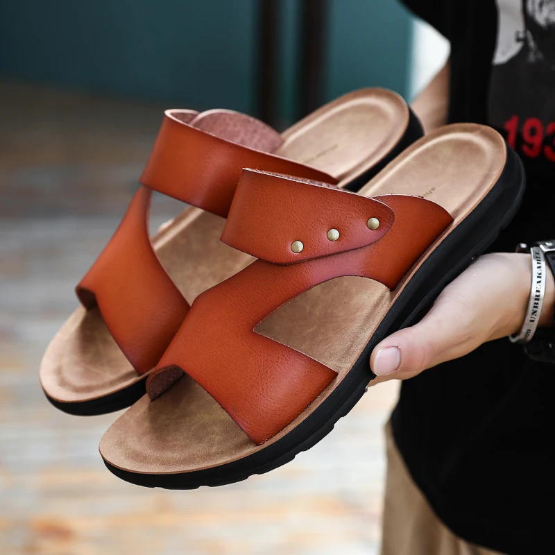 

Beach Slippers for Man Casual Outdoor Home Sandals Male Swimming Water Shoes Mens Microfiber Summer Walking Shoes Sport Sneakers