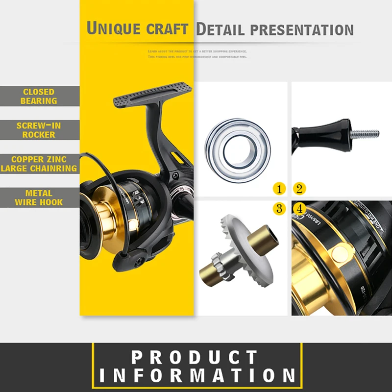 

Saltwater Spinning Fishing Reel 5.0:1 / 4.7:1 speed Spinning Fishing Wheel Max Drag 13KG Sea Fishing reels CS1000-7000