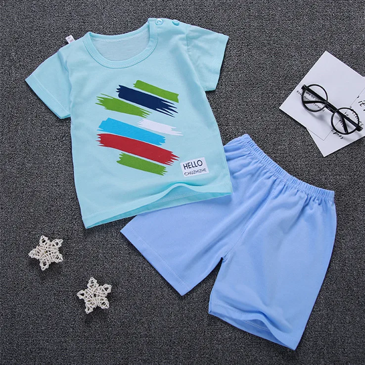 Футболка и шорты для мальчиков девочек хлопковый комплект из 2 предметов с