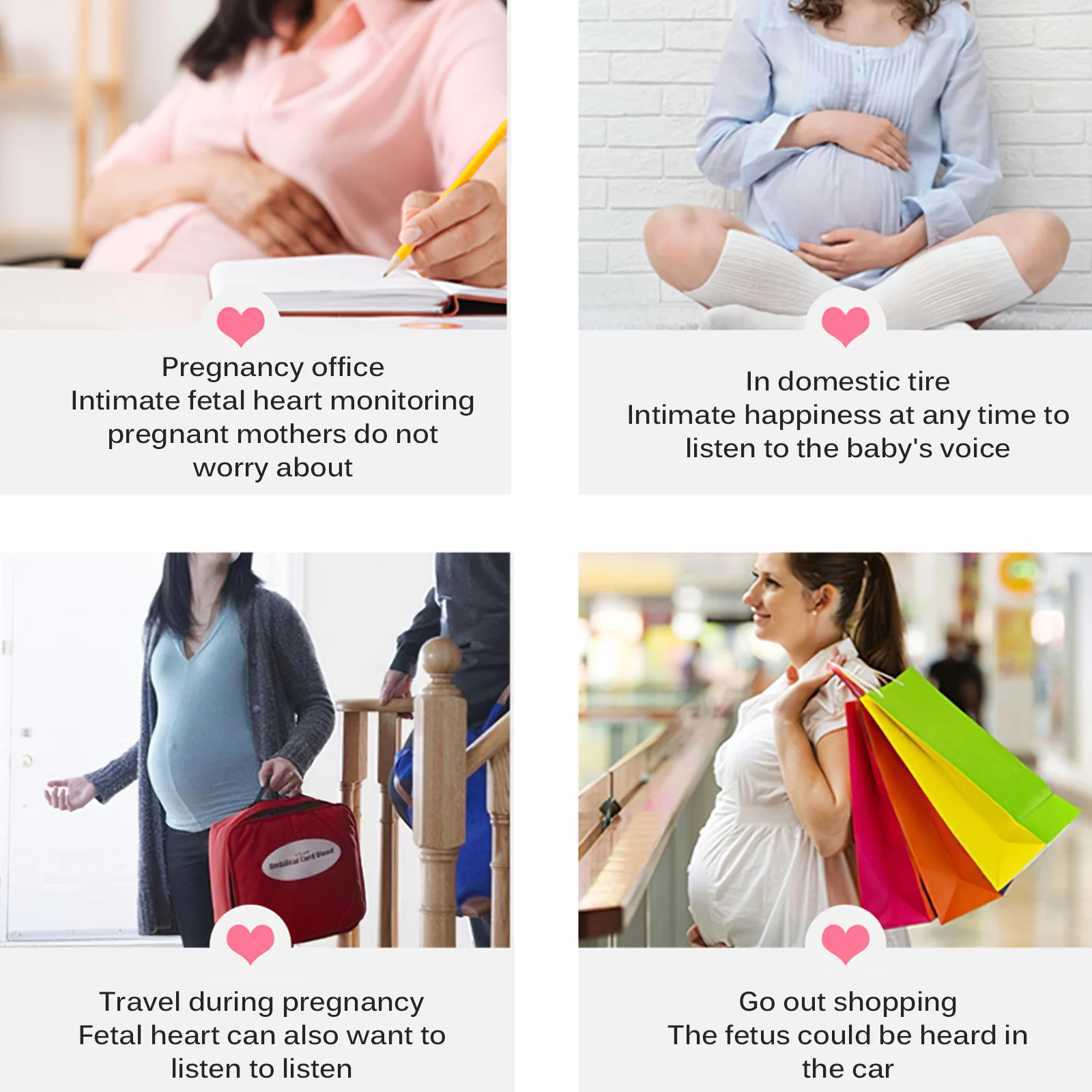 

Portable Fetal Doppler Baby Monitor Fetal Doppler Fetus Detector Baby Heart Rate Detector LCD Display No Radiation Pregnant Gift