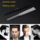 Складная регулируемая безопасная расческа из нержавеющей стали, вращающаяся расческа, устройство для стрижки волос, аксессуары для парикмахера, инструменты для парикмахерской