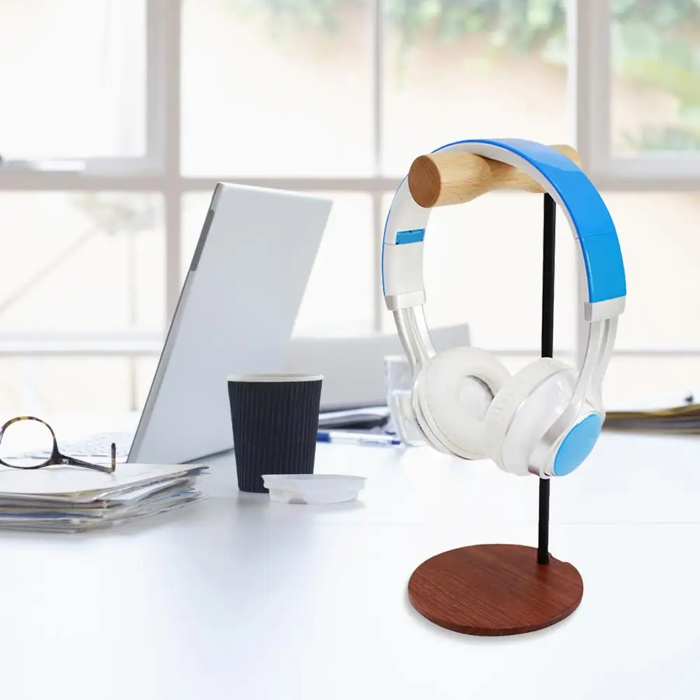 Wooden Earphone Bracket Head-mounted Innovative Desktop Solid Wood Headphone Rack Display Stand Holder For Headset Earbuds | Электроника