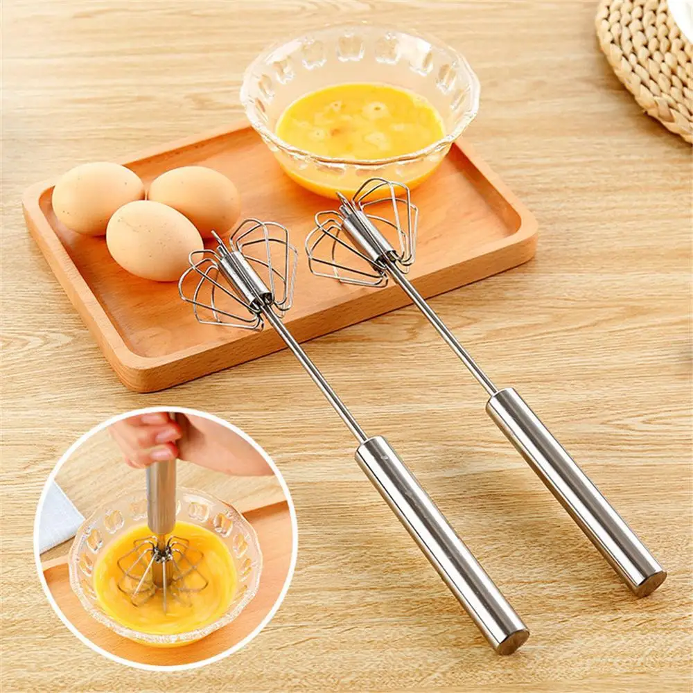 

Stainless Steel Whisk Semi-Auto Egg Beater Mixer Kitchen Utensils for Egg Milk Cream