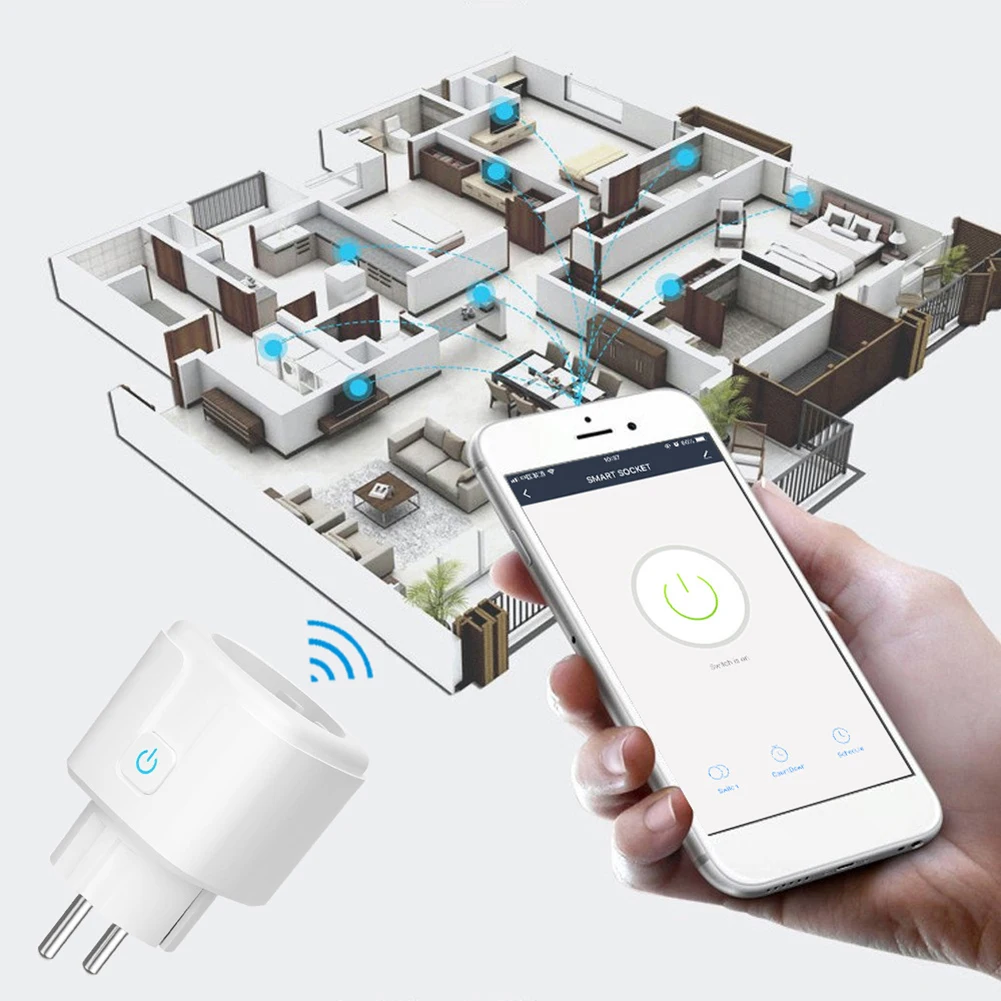 Универсальная вилка европейского стандарта Wi-Fi подключение дистанционное управление переключатель синхронизации умный дом розетка