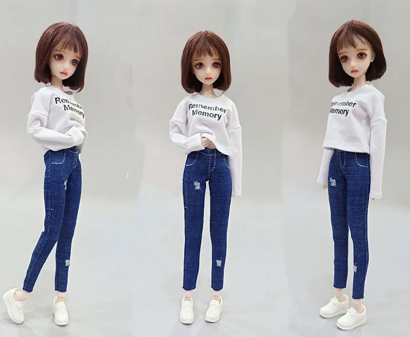 Кукла Blyth одежда модные джинсы/рубашка с длинными рукавами для Blyth брюки 1/6 аксессуары для кукол подходят(blyth, barbies, azone 1/6 Doll