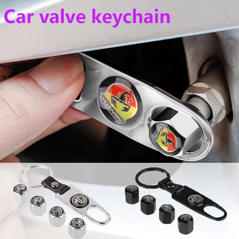 

1set Car Tire Valve Wheel Rod Cover with Wrench Keychain for Xc60 Xc90 Xc40 2005 Android C30 Led V50 Recambios Penta Accessories