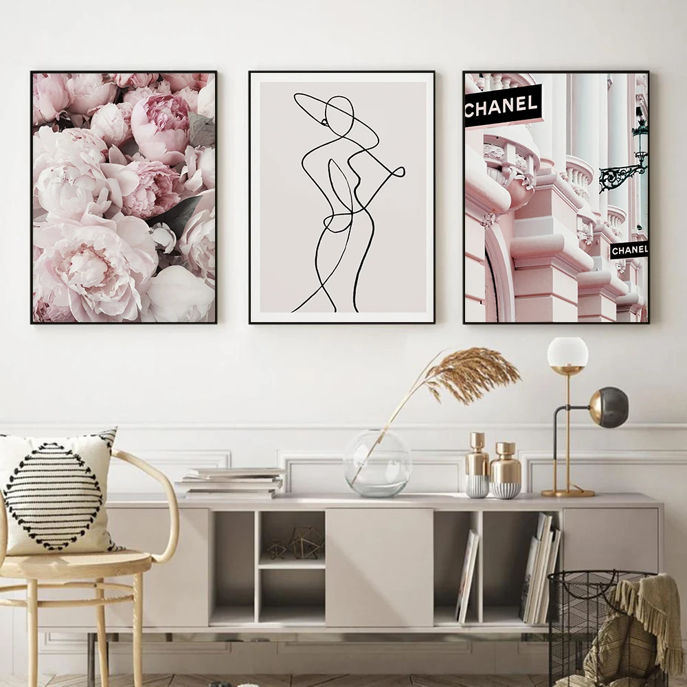 

Fashion Flower Woman Poster And Print Coco Quotes Wall Art Canvas Painting Black White Vogue Pictures For Living Room Home Decor