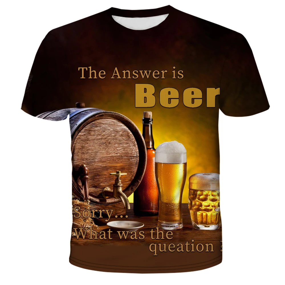 

New 3D Printing Beer Fashion Men Women Hip HopT-shirt Plus Size S-7XL Harajuku Graphic T Shirts