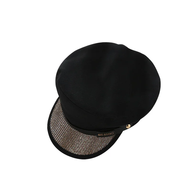 Модная блестящая военная шапка унисекс хлопковые осенние матросские шапки для