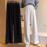 large plus size plus velvet thick warm long trousers flare wide leg fat female pants lattice solid slim high waist pants women