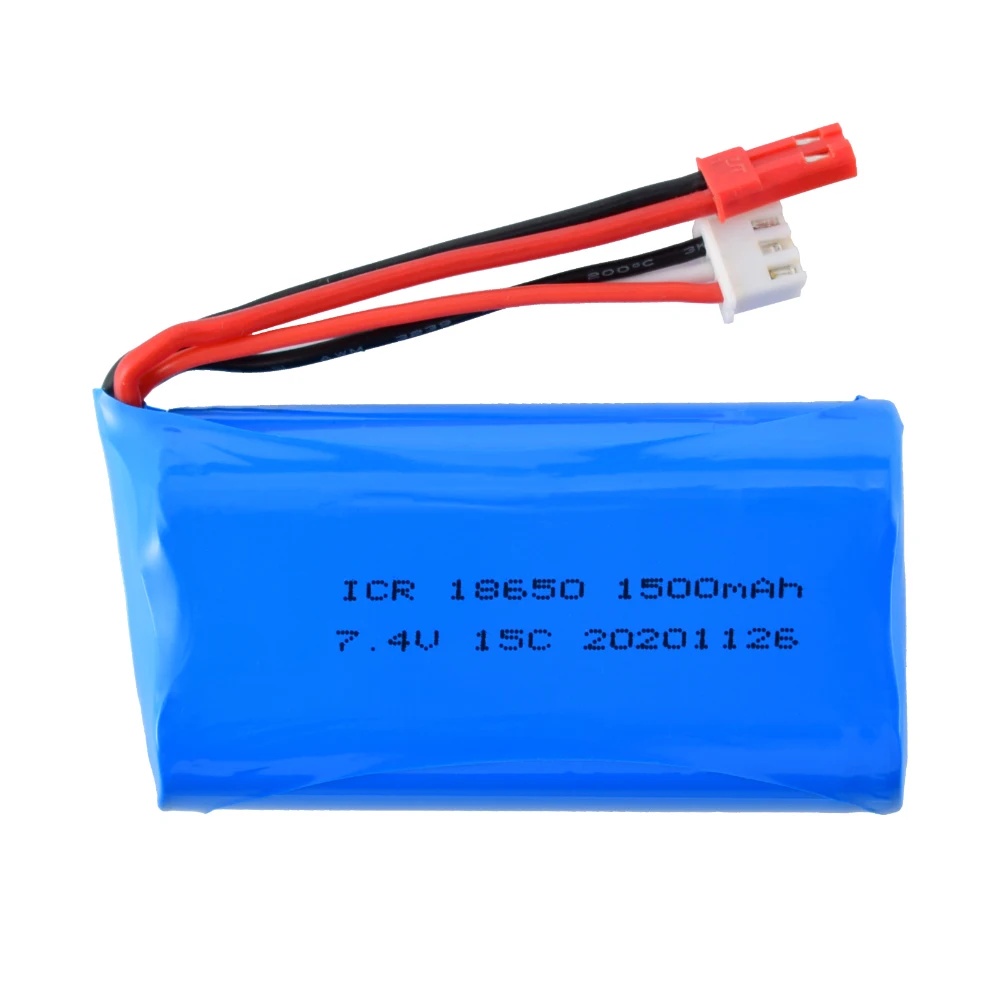 

New Arrival 2pcs 7.4V 1500Mah Battery JST Plug for Huanqi957/948 Boat 848 Aircraft WLtoys 912 Speedboat