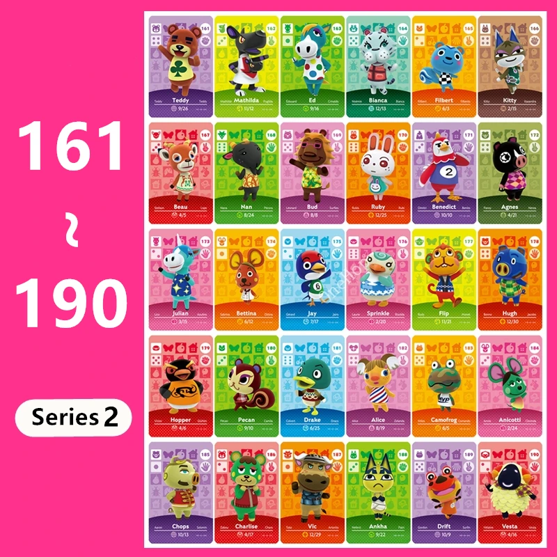 

Animal 161~190 Card NS Switch NFC Tag Series 2 For 3DS Data Setting Hot Villager