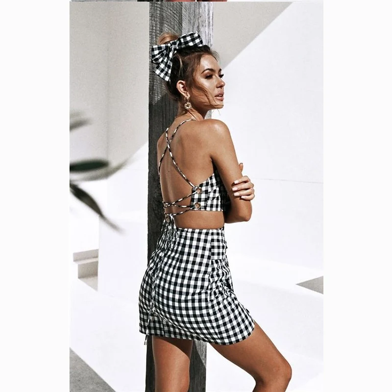 Милый комплект из двух предметов с мини юбкой на бретельках модная одежда