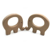 beech wooden elephant natural handmade wooden teether diy wood personalized pendent eco friendly safe baby teether toys