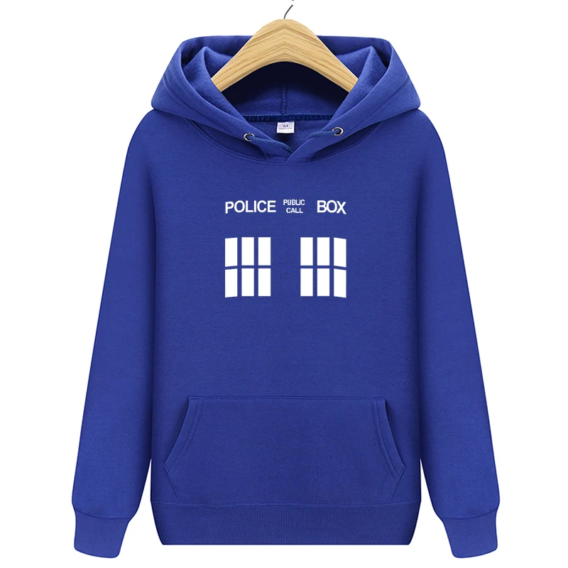 

CHAIYAO Fashion Hoodie POLICE PUBLIC CALL BOX Graphic Print Men's Jogging Hoodie Women's Spring and Autumn Men's Casual Hooded