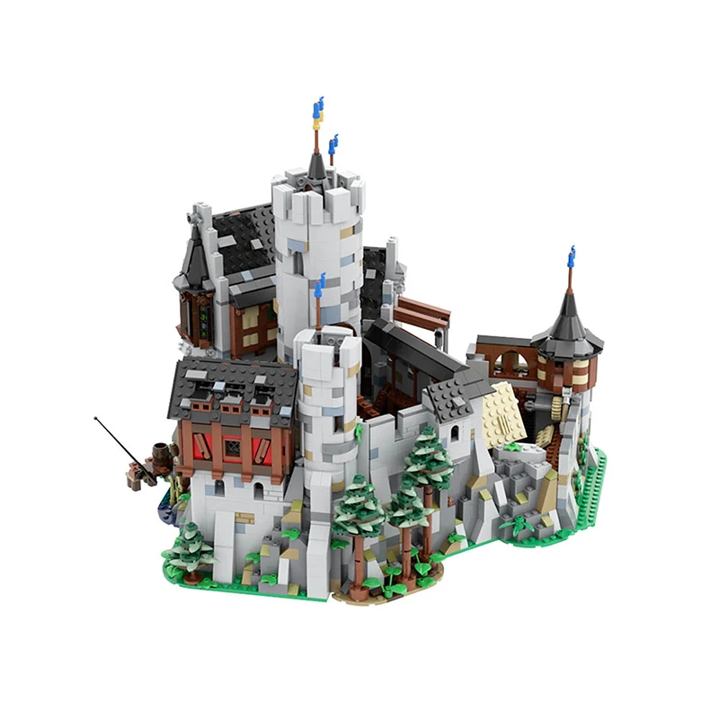 MOC City Germany Medieval Lowenstein Castle Building Blocks Home Decoration Defensive Architecture Bricks Model Children Toys | Игрушки и