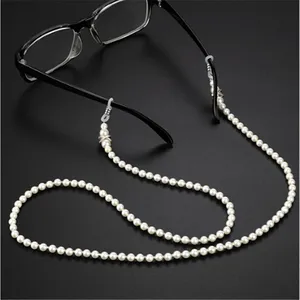 Fashion White Pink Pearl Glasses Chain Beaded Sunglass Reading Eyeglasses Chain Cord Holder Rope For in Pakistan