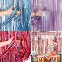 1x2m rain tinsel foil curtain wedding decoration party supplies background for birthday wedding photography backdrop