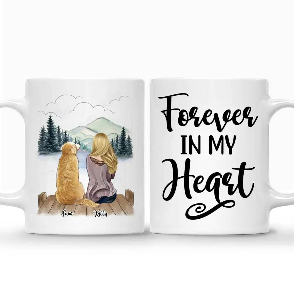 

Personalized Mug Girl and Dog Coffee Mugs Cup Pet Gift DIY Custom Made Life Is Better with Dogs 11/15 Oz RR2062