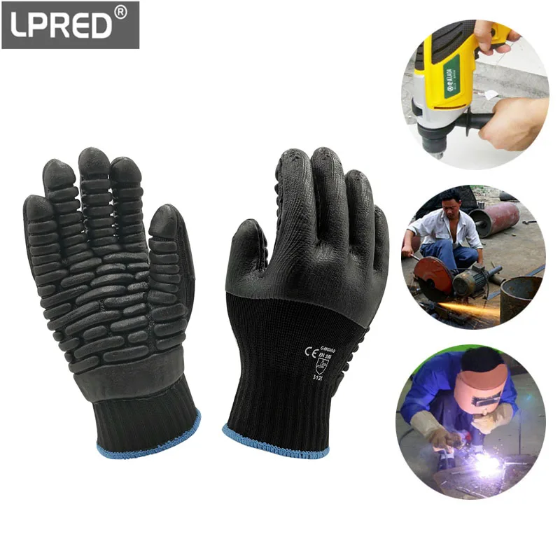 

New thicken Anti Vibration Work Gloves Power Tool Shockproof Reducing Work Safety Glove For Drilling Mine-coal Workplace (F)