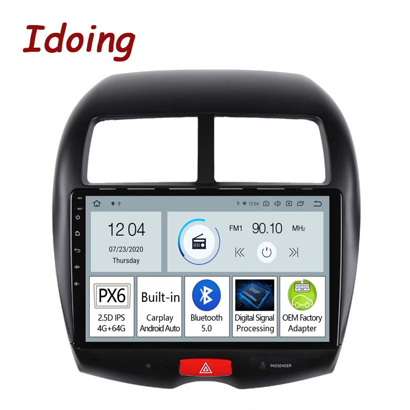 

Автомагнитола Idoing PX6, 10,2 дюйма, Android, для Mitsubishi ASX 1 C4 Peugeot 4008 2010-2018, GPS-навигация, Bluetooth 5,0